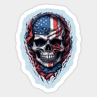 USA Scull Art Sticker